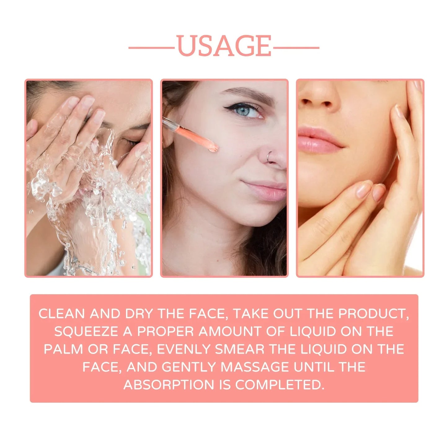 5 In1 Hyaluronic Acid Facial Serum Moisturizing Brightening Lightening Fine Lines Vitamin C Pore Shrinking Serum Skincare 30ml